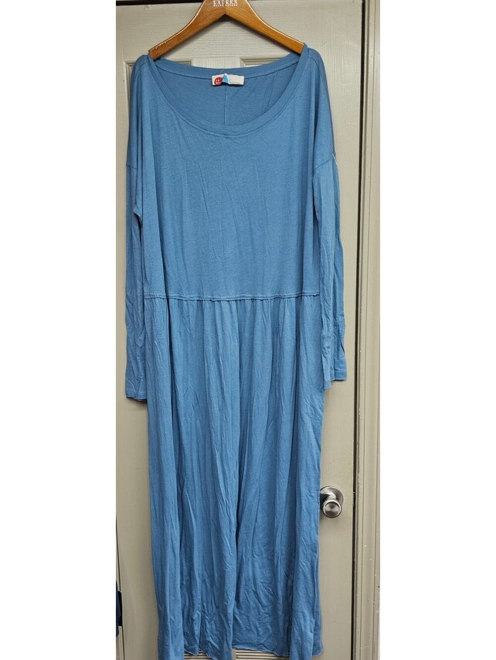 FP Beach Long Sleeve Maxi Dress in Light Blue, Size Large